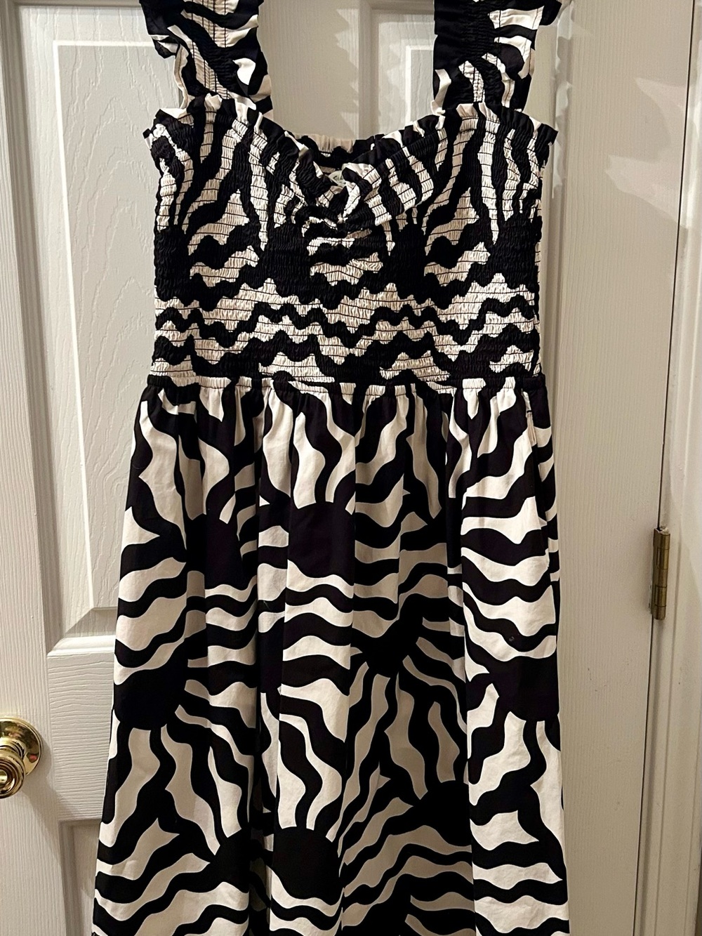 LOFT Black and White Zebra Print Maxi Dress